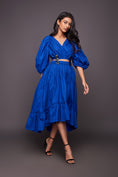 Load image into Gallery viewer, Flared Midnight Blue Dress
