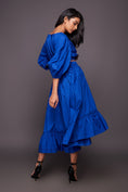 Load image into Gallery viewer, Flared Midnight Blue Dress
