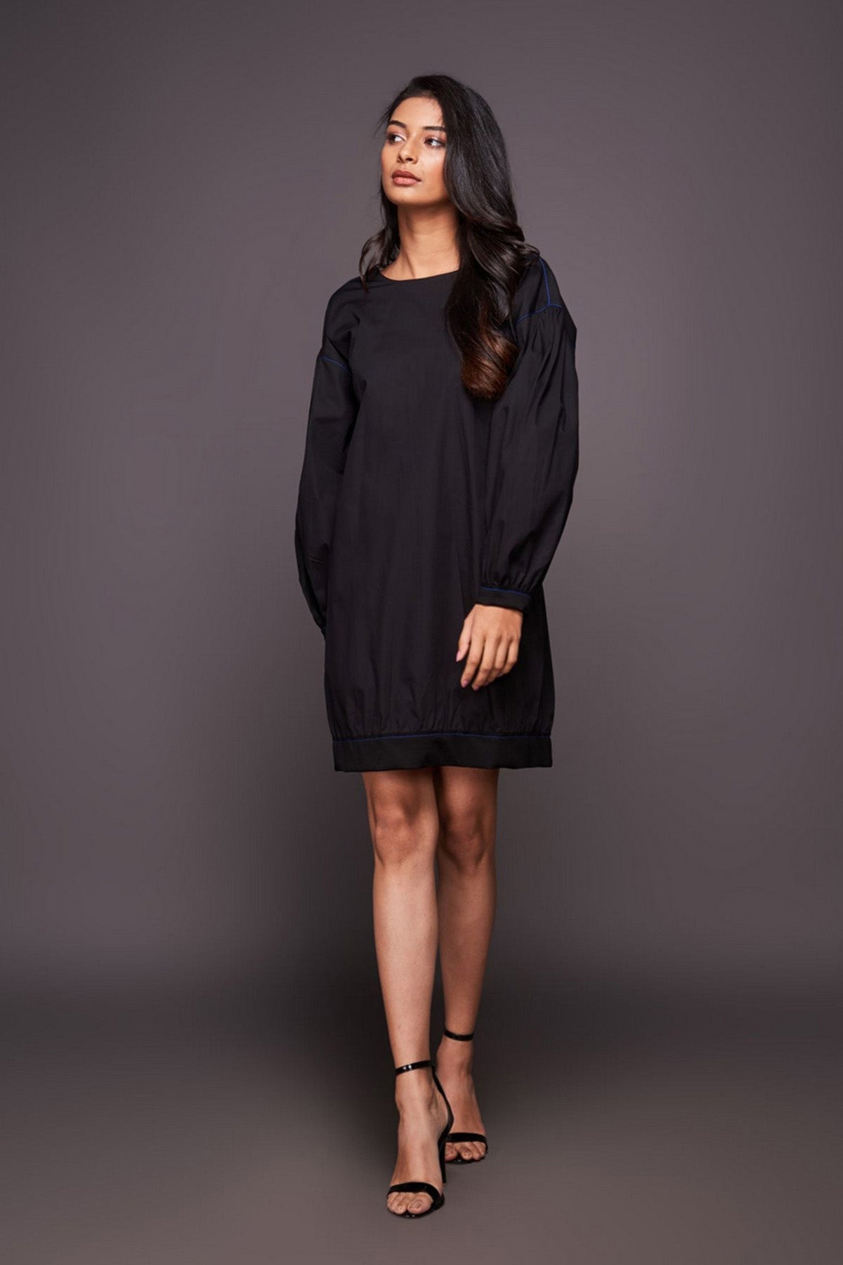 Black Back Open Shift Dress