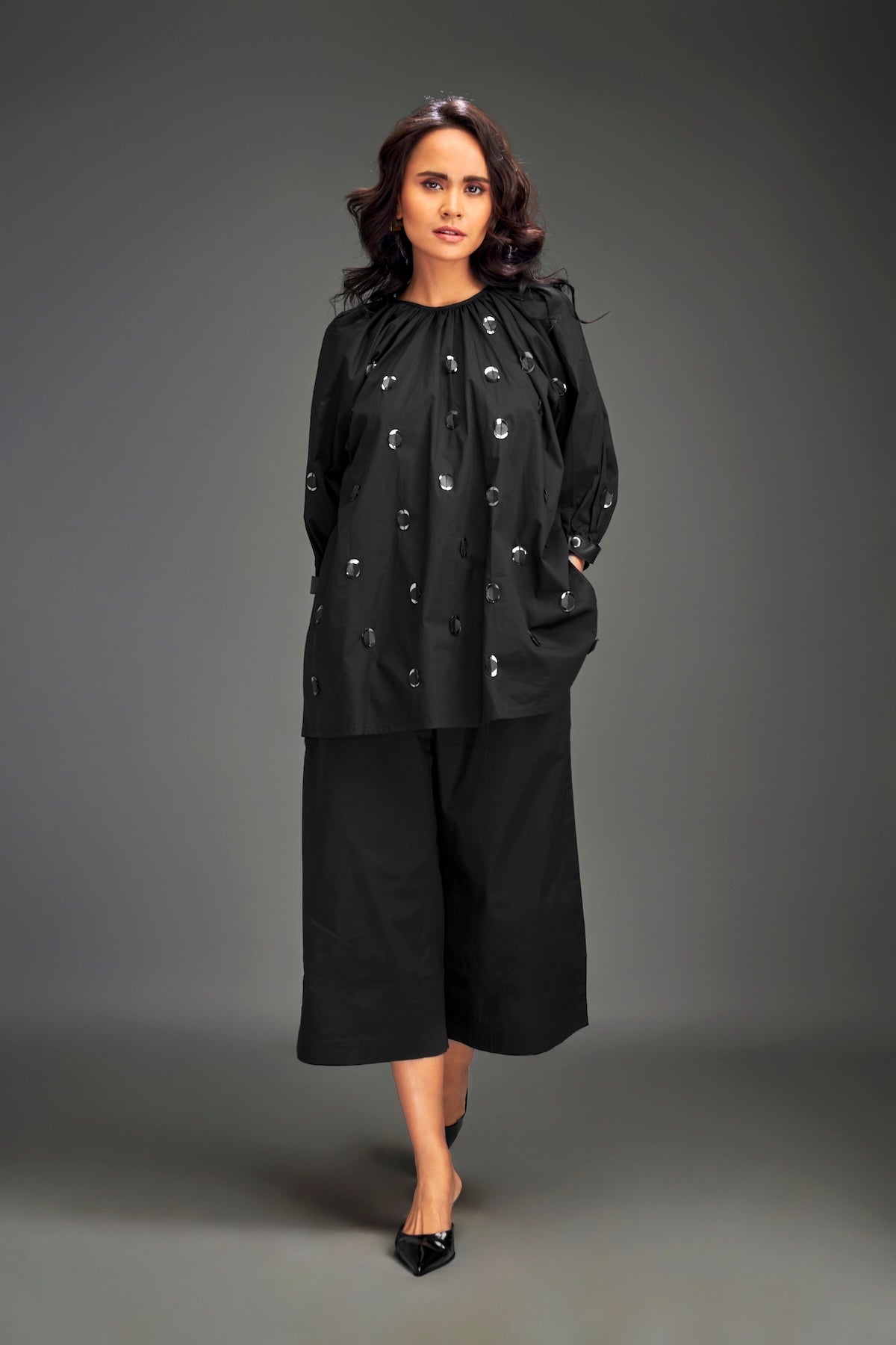 Co-ord Set with Balloon Sleeves & Pants