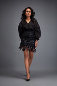 Load image into Gallery viewer, Layered Skirt with 3D Geometric Detailing at Hem
