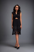 Load image into Gallery viewer, Black Drop Shoulder Dress with Flared Skirt
