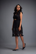 Load image into Gallery viewer, Black Drop Shoulder Dress with Flared Skirt
