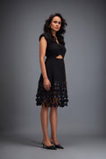 Load image into Gallery viewer, Black Drop Shoulder Dress with Flared Skirt
