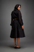 Load image into Gallery viewer, Cropped Jacket and 3D Textured A-Line Skirt Ensemble
