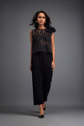 Load image into Gallery viewer, Geometric Cutout Crop Top with Floral Shoulder and Pants
