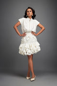 Load image into Gallery viewer, Ruffled Skirt and Structured Blouse with Floral Embroidery
