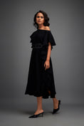 Load image into Gallery viewer, Asymmetrical Off-Shoulder Dress with Textured Belt
