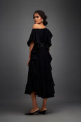 Load image into Gallery viewer, Asymmetrical Off-Shoulder Dress with Textured Belt
