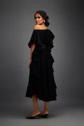 Load image into Gallery viewer, Asymmetrical Off-Shoulder Dress with Textured Belt
