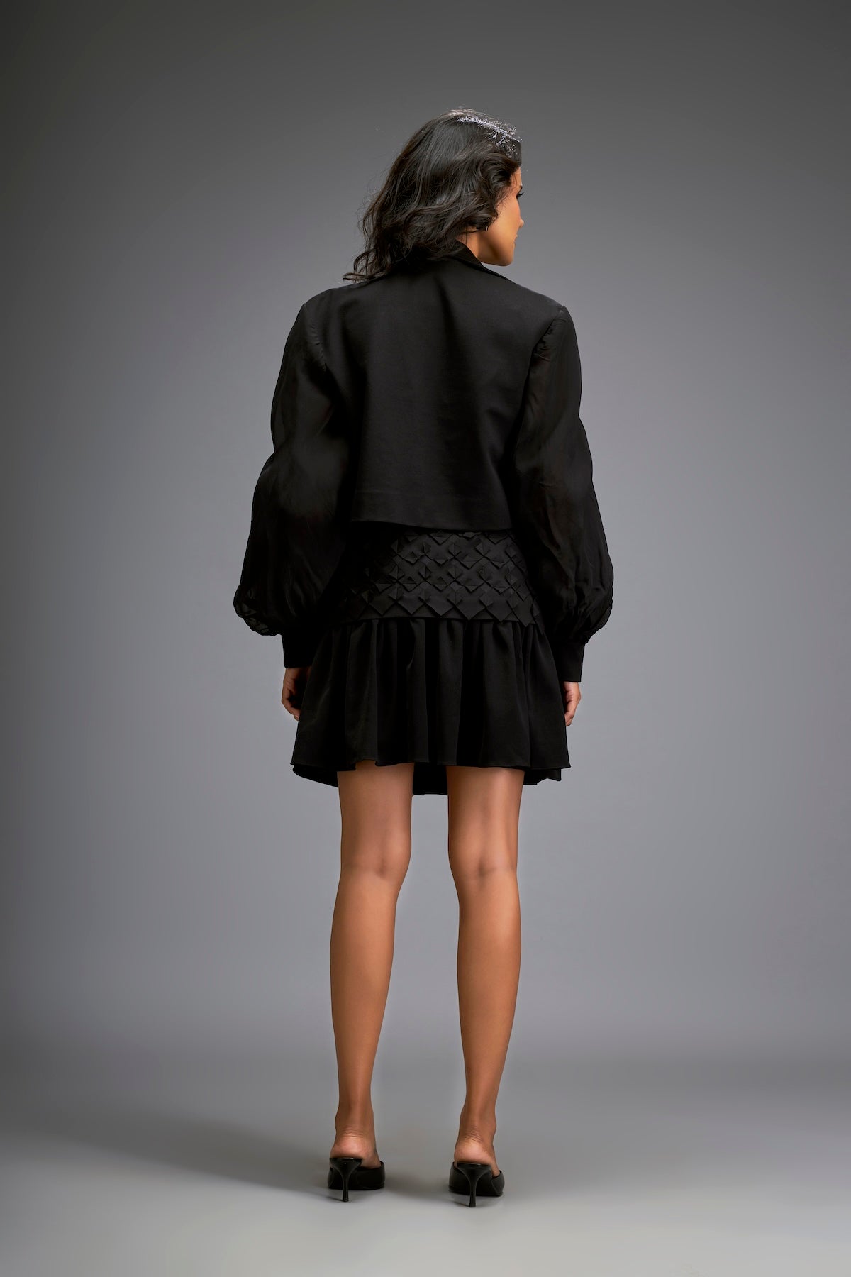 Structured Jacket and Skirt Co-Ord with 3D Embellishments