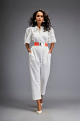 Load image into Gallery viewer, Jumpsuit with Cape Sleeves and Belt
