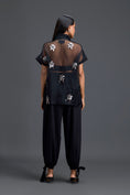 Load image into Gallery viewer, Black Sheer Floral Top and Black Pants Set
