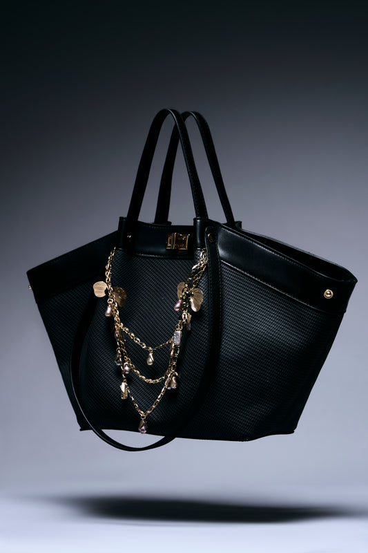 Regal Noir Textured Tote