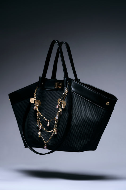 Regal Noir Textured Tote