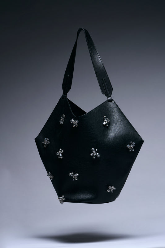 Luxe Noir Crystal Tote
