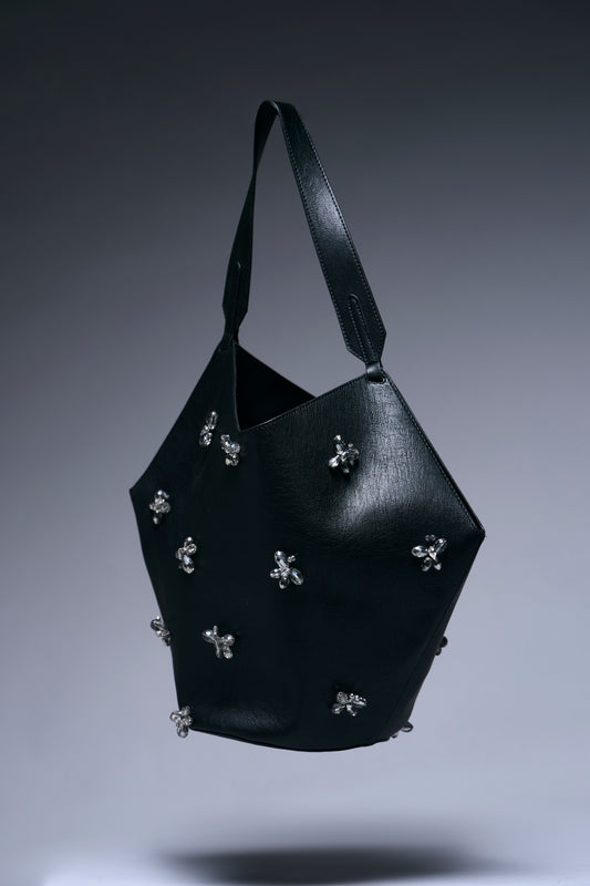 Luxe Noir Crystal Tote
