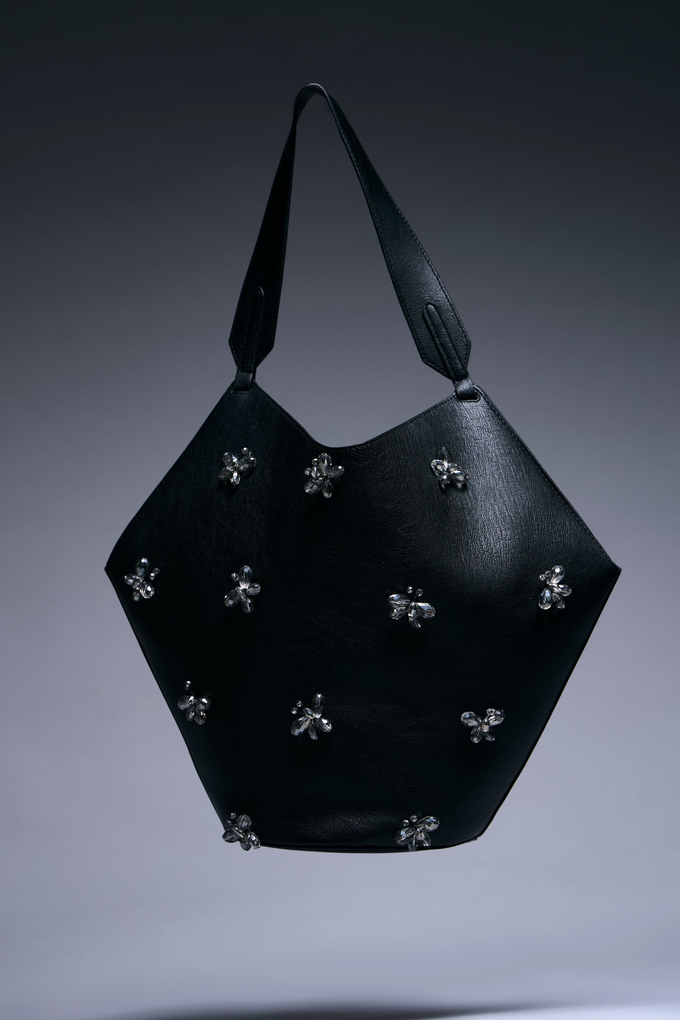 Luxe Noir Crystal Tote