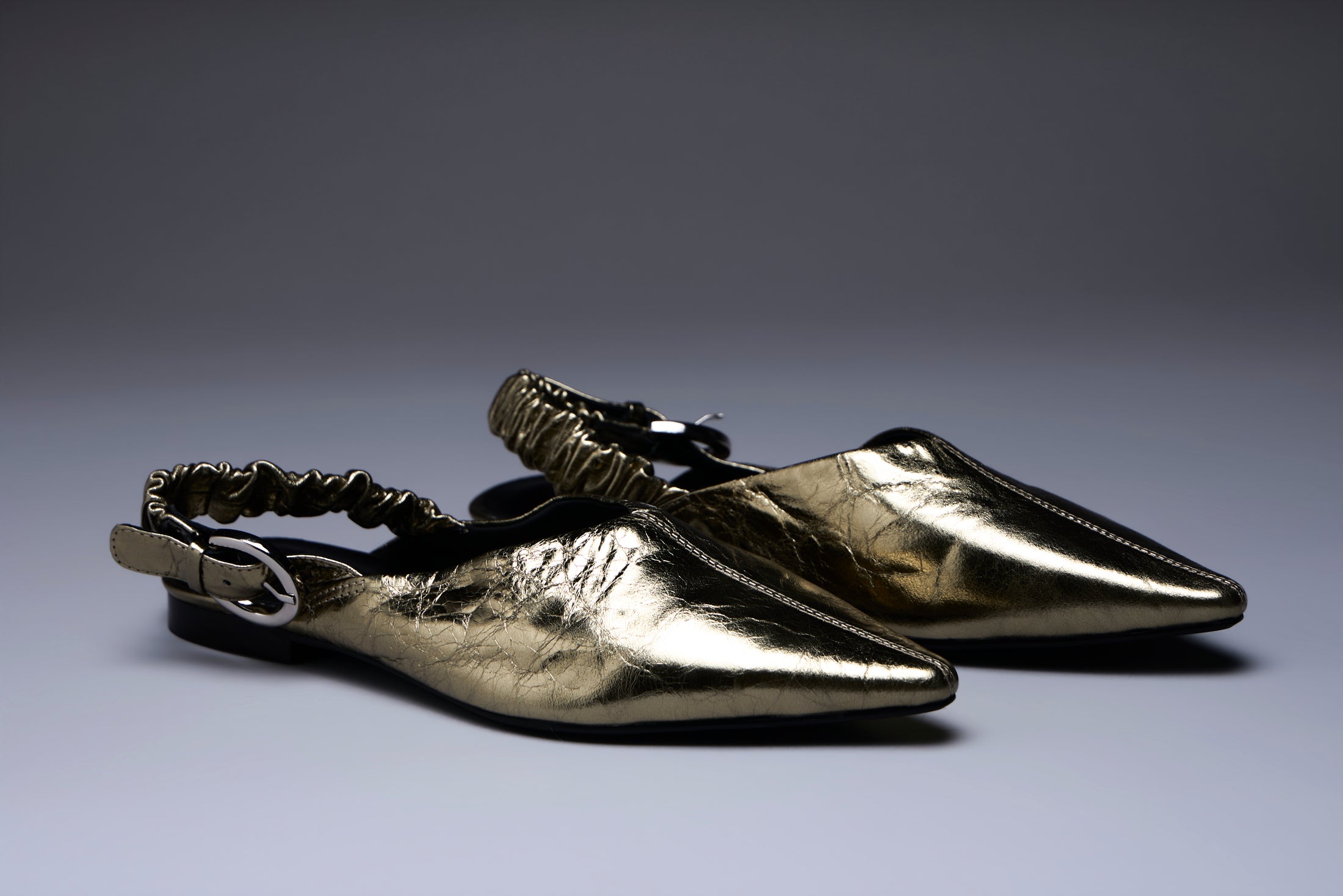 Celestia Gold Pointed Flats