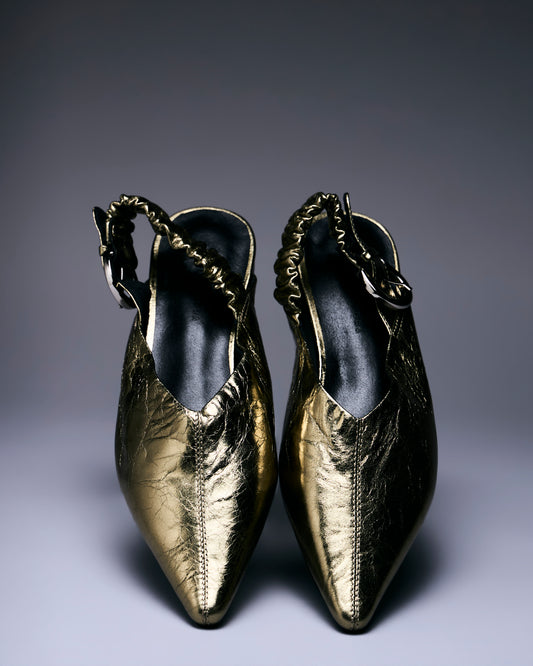 Celestia Gold Pointed Flats