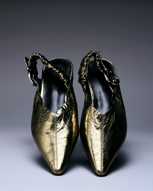 Celestia Gold Pointed Flats