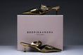 Load image into Gallery viewer, Golden Muse Kitten Heels
