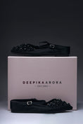 Load image into Gallery viewer, Noir Glimmer Beaded Flats
