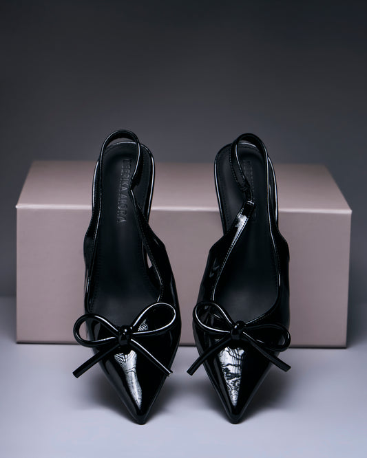 Noir Étoile Bow Heels