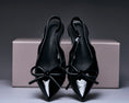 Load image into Gallery viewer, Noir Étoile Bow Heels
