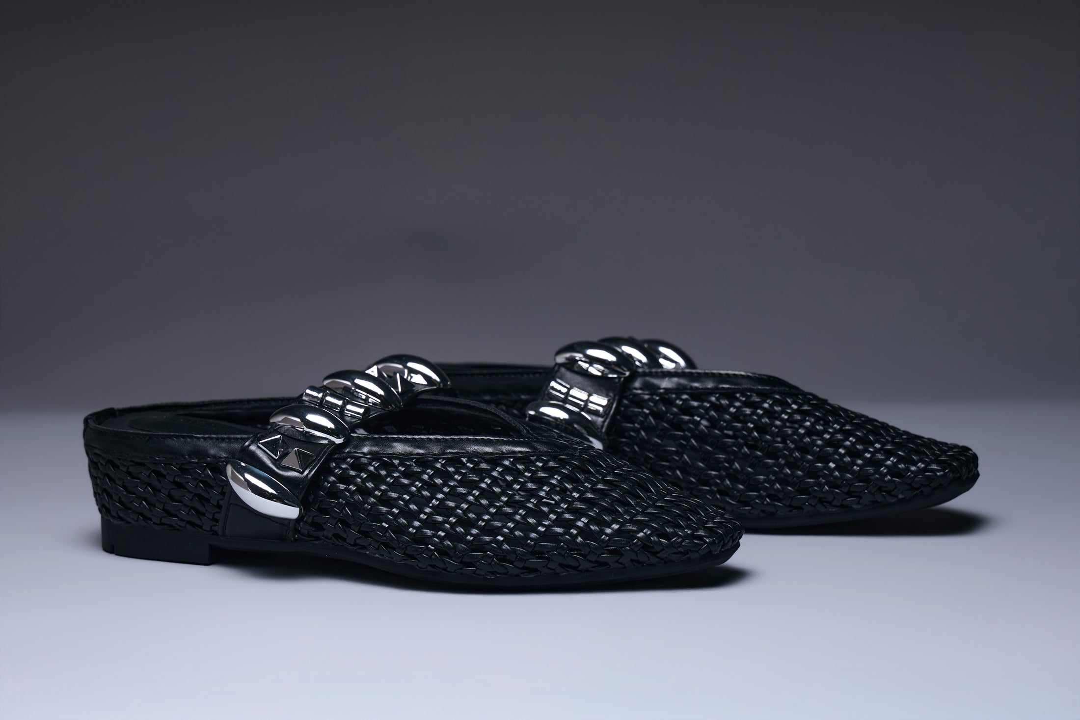 Shadow Chain Luxe Mules