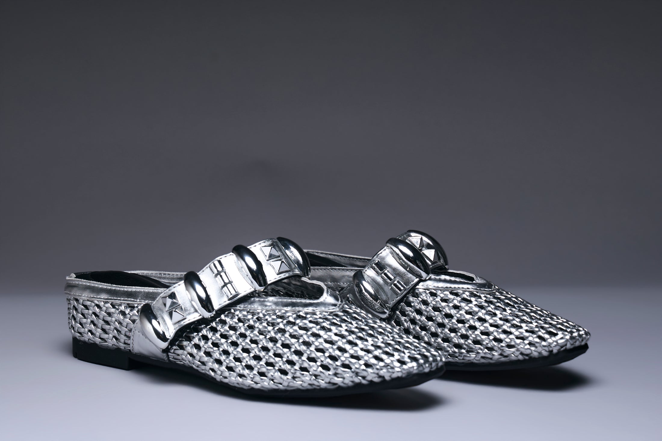 Silver Mirage Chain Mules