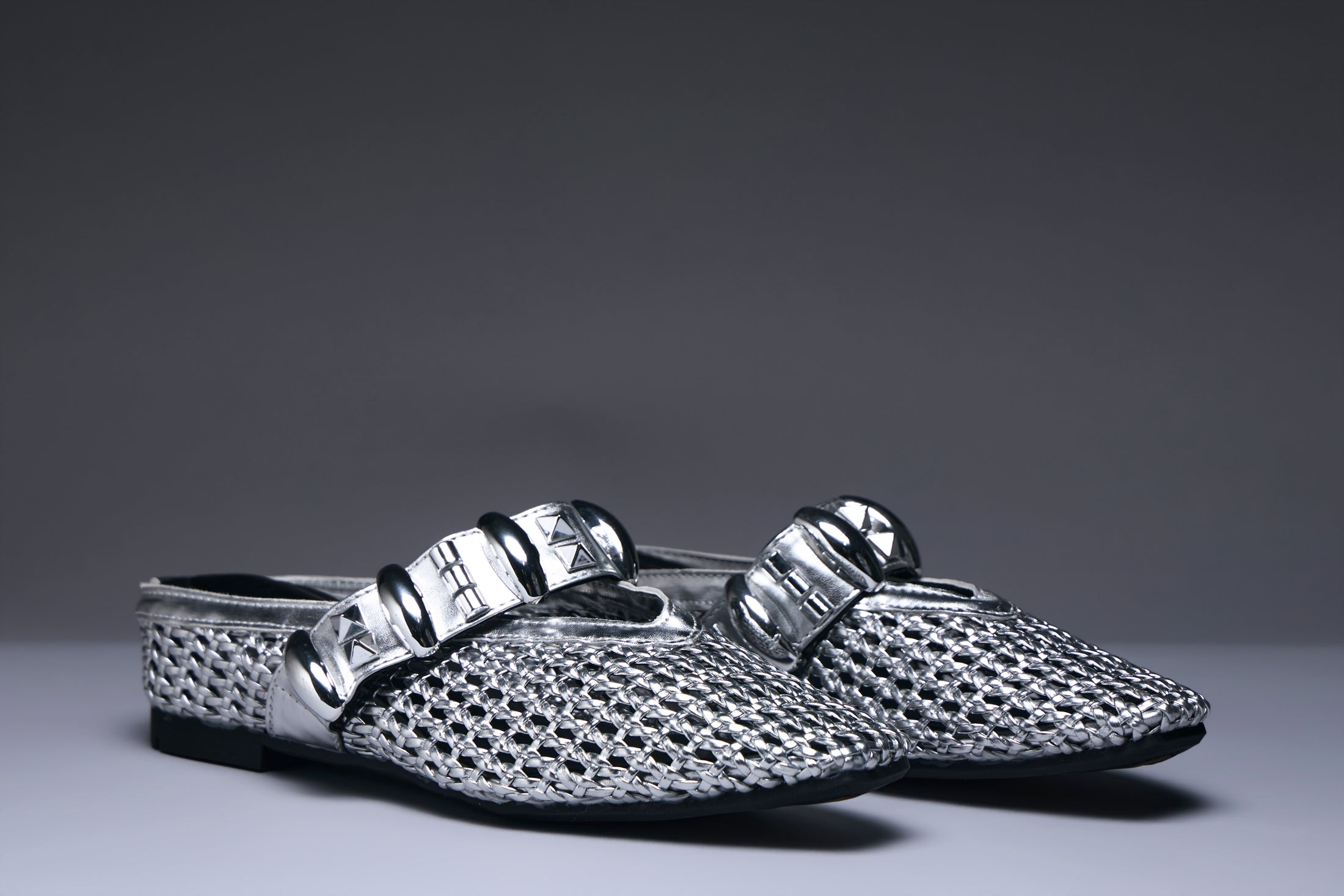 Silver Mirage Chain Mules