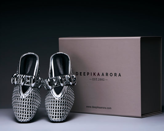 Silver Mirage Chain Mules