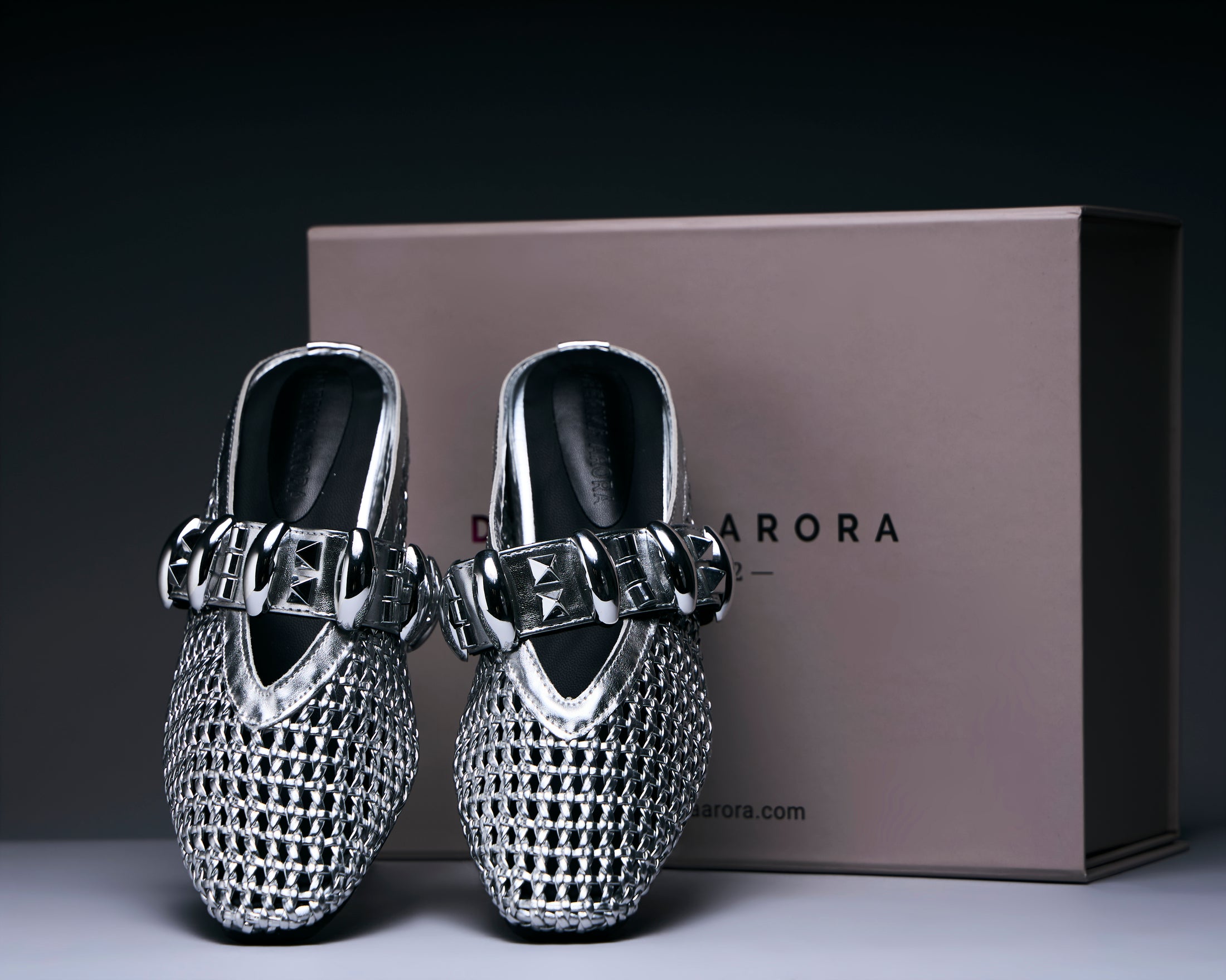 Silver Mirage Chain Mules