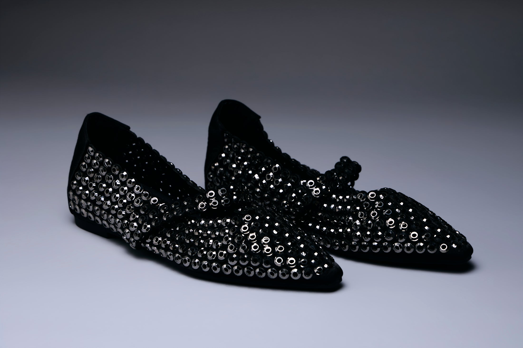 Dazzle Noir Mule Flats