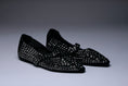 Load image into Gallery viewer, Dazzle Noir Mule Flats
