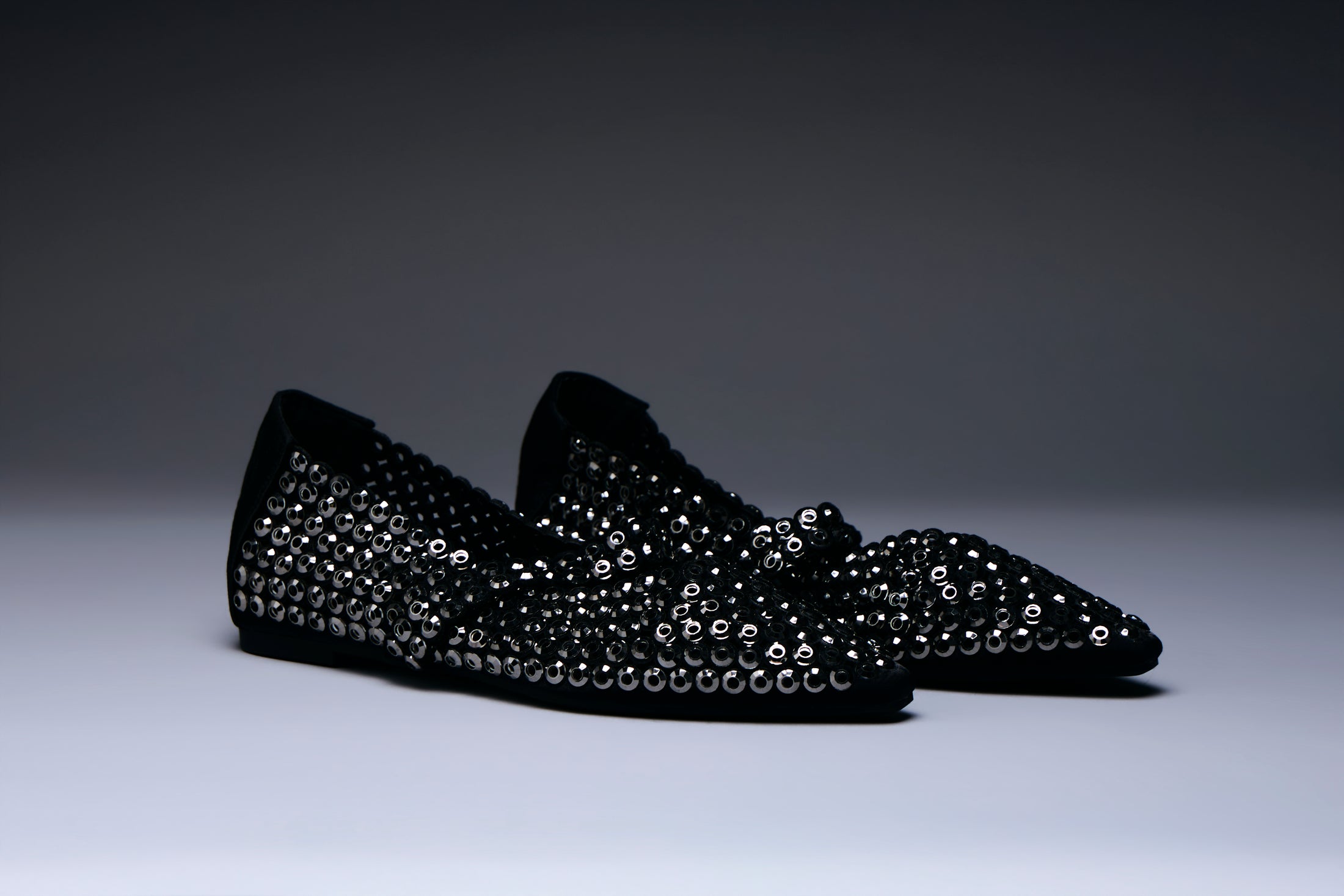 Dazzle Noir Mule Flats