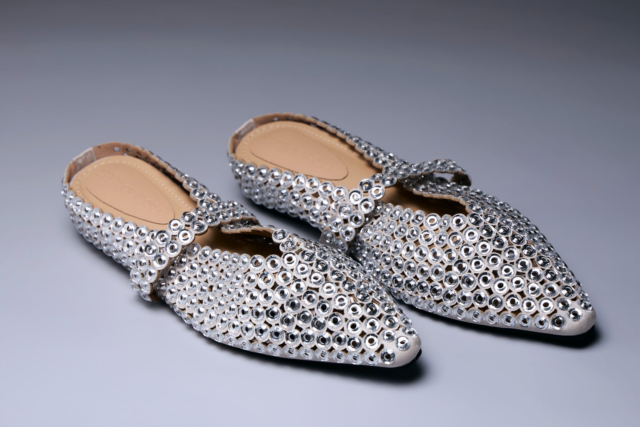 Starluxe Crystal Mule Flats
