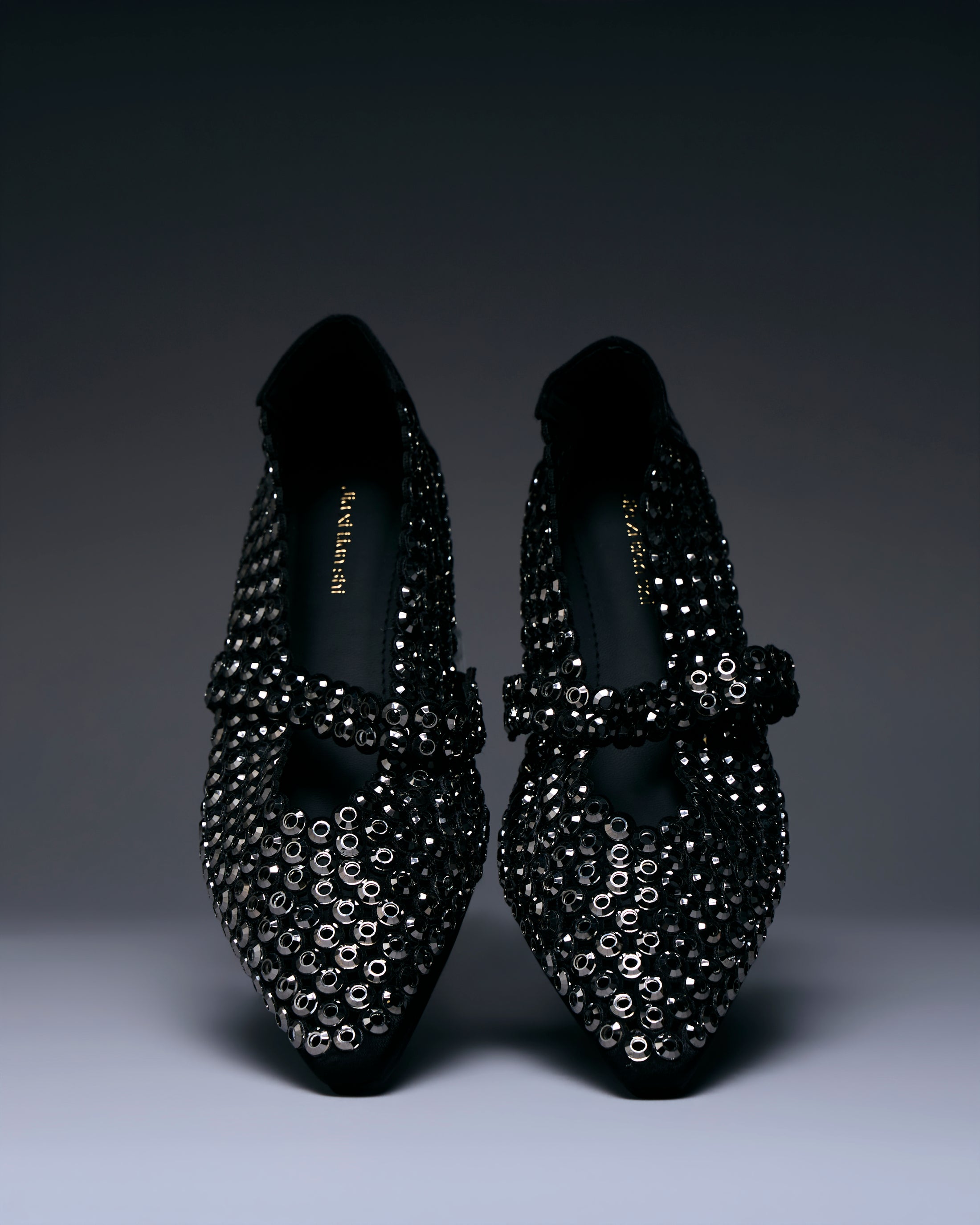 Dazzle Noir Mule Flats
