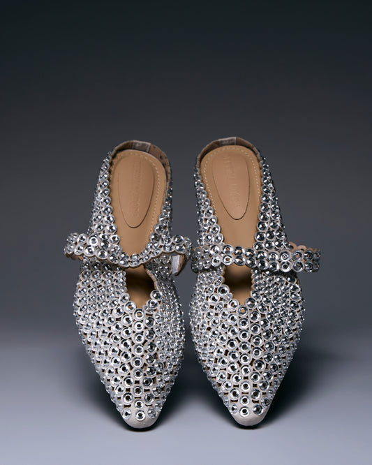 Starluxe Crystal Mule Flats
