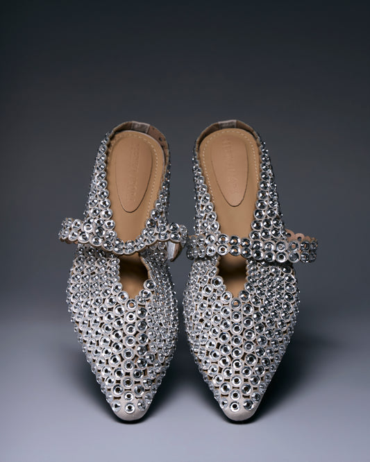 Starluxe Crystal Mule Flats