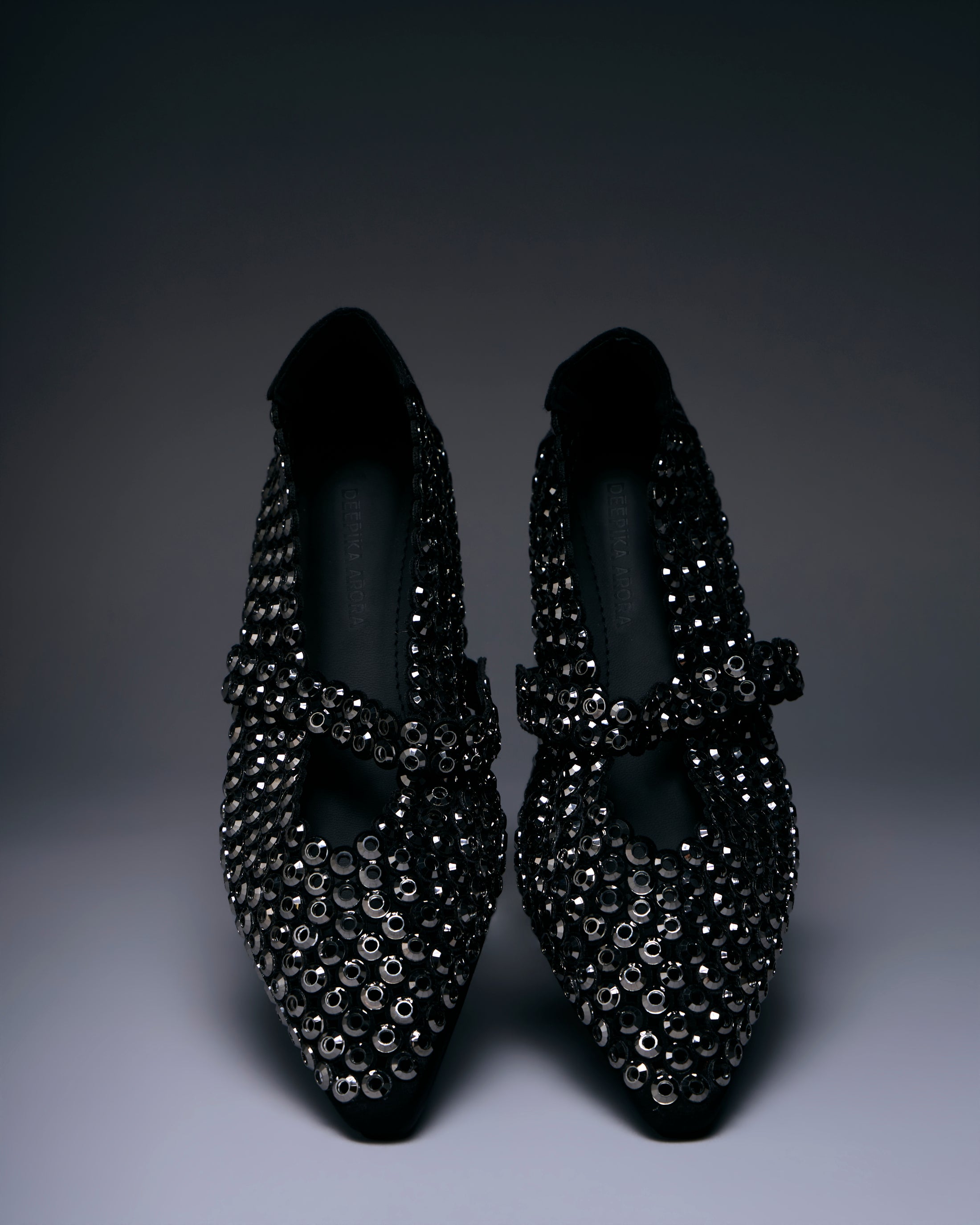 Dazzle Noir Mule Flats