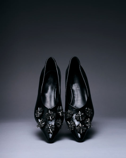Noir Élégance Pointed Flats