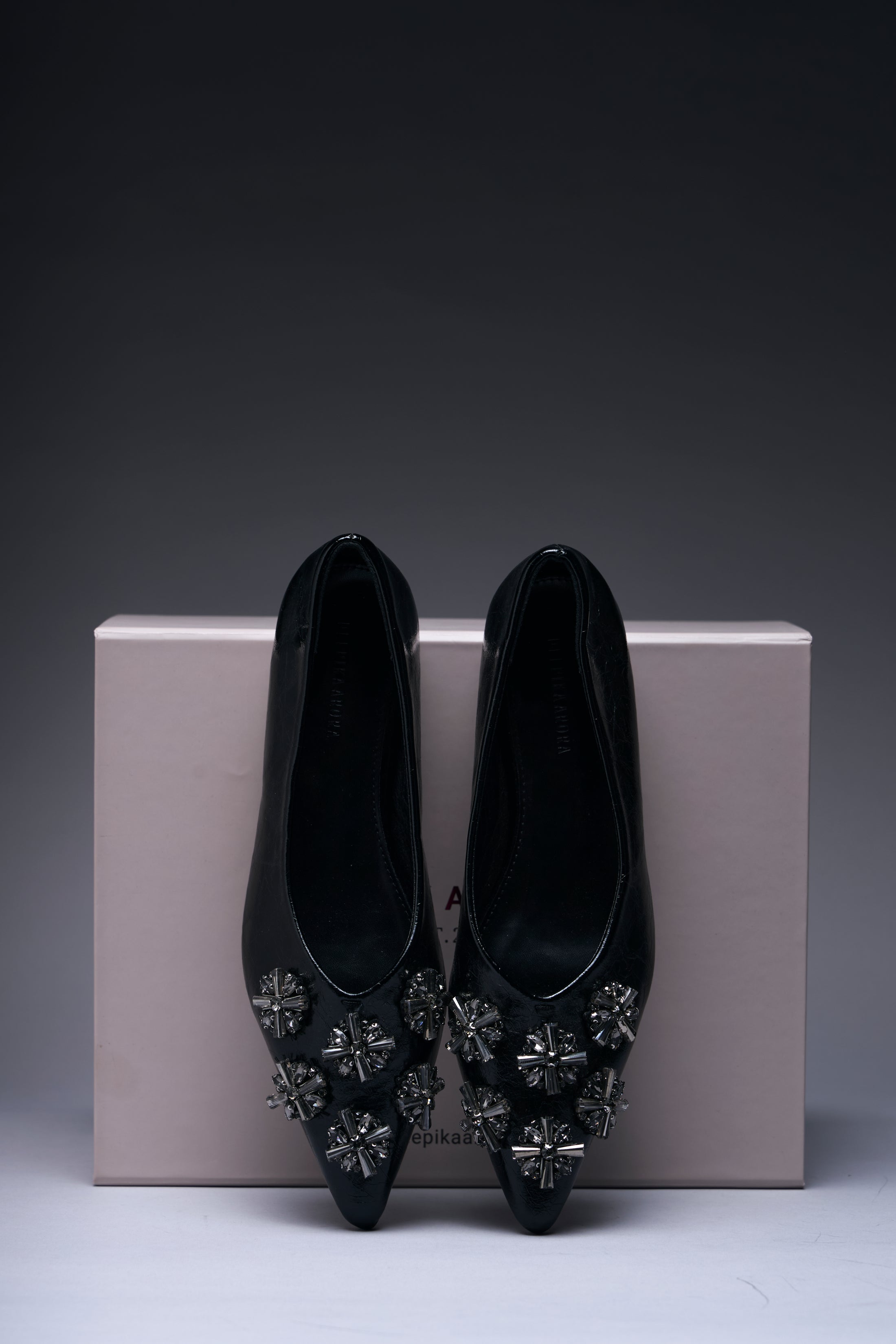 Noir Élégance Pointed Flats