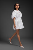 Load image into Gallery viewer, White Bubble Dress With Sailor Collar Detailing
