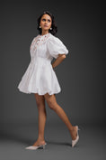 Load image into Gallery viewer, White Bubble Dress With Sailor Collar Detailing
