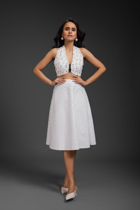 White Vegan Leather Skirt