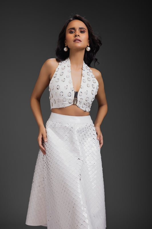 White Vegan Leather Skirt