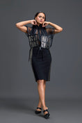 Load image into Gallery viewer, Black Sheer Structured Top and Pencil Skirt Set
