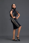 Load image into Gallery viewer, Black Sheer Structured Top and Pencil Skirt Set

